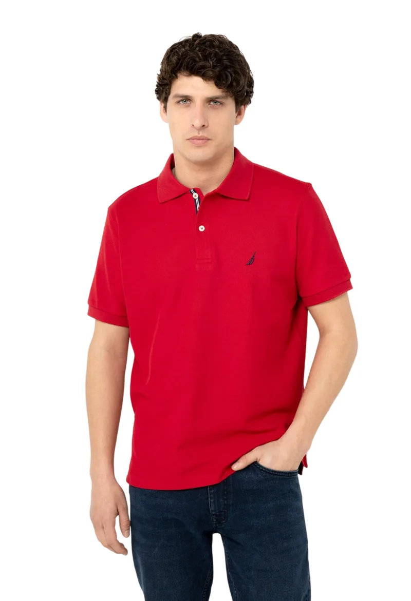 ΑΝΔΡΙΚΗ POLO ΜΠΛΟΥΖΑ NAUTICA ΚΟΝΤΟΜΑΝΙΚΗ ΚΟΚΚΙΝΟ