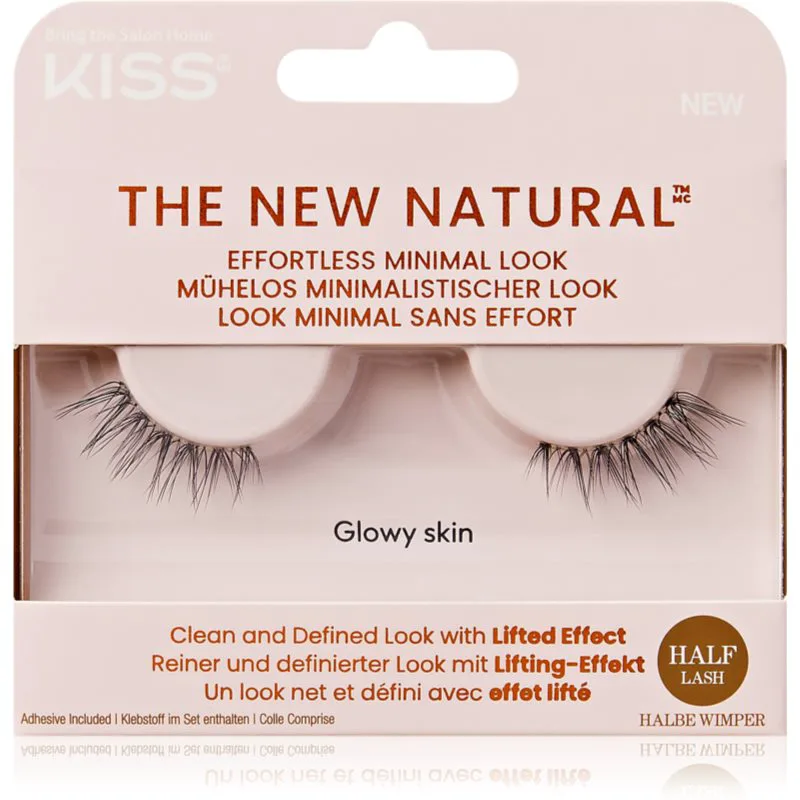 KISS The New Natural Effortless Minimal Look τεχνητές βλεφαρίδες Glowy Skin 2 τμχ