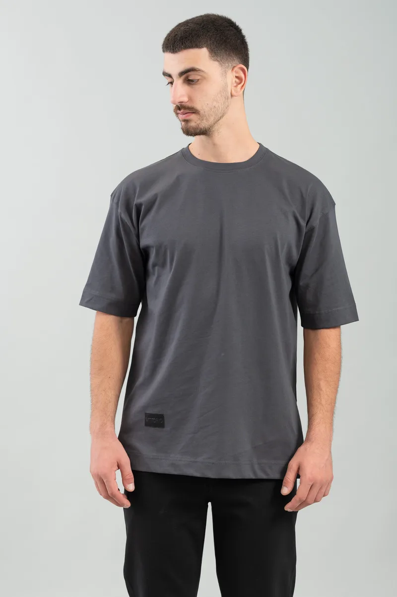Vittorio Μπλούζα Oversized Κοντομάνικη 200-2425-007 Γκρι Ανθρακί
