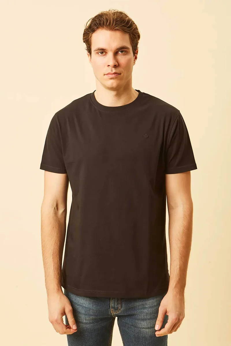 DORS ανδρικό T-shirt με κεντημένο λογότυπο Regular Fit - 1140020.C05 Μαύρο