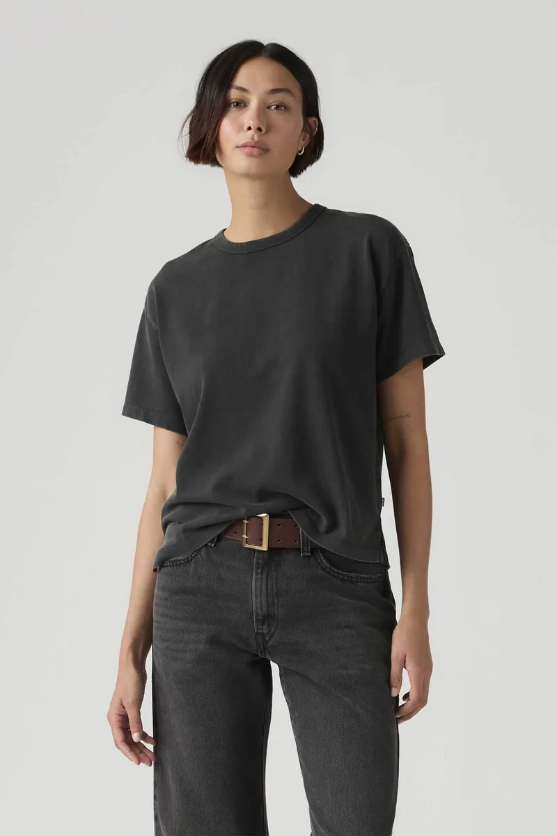 Levi's® γυναικείο T-shirt μονόχρωμο Relaxed Fit "Vintage" - 005IX0001 Μαύρο