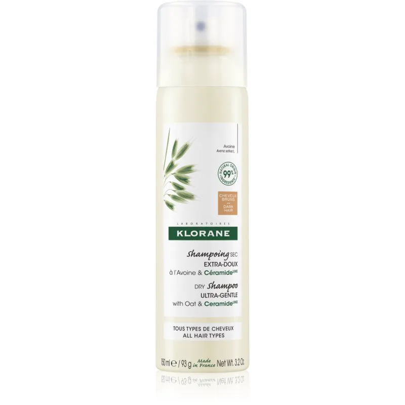 Klorane Oats Dry Shampoo απαλό ξηρό σαμπουάν για σκούρα μαλλιά 150 ml