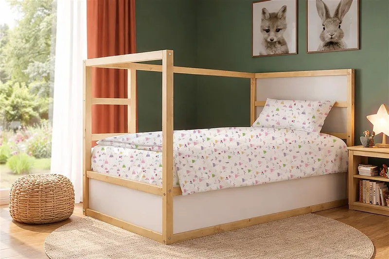 Σεντόνια Εμπριμέ Σετ 3 τεμ kids Whimsical Mountainside 587 160x240 White-Pastel Lilac