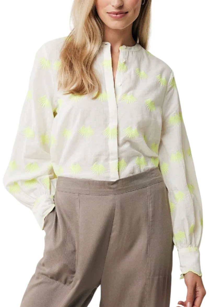 Πουκάμισο Μακρυμάνικο Mexx Embroidered Blouse MF006102341W-Off White Γυναικείο