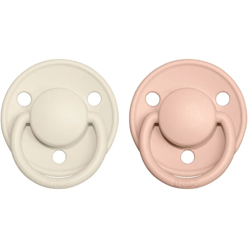 BIBS De Lux Natural Rubber Size 2: 6+ months πιπίλα Ivory / Blush 2 τμχ