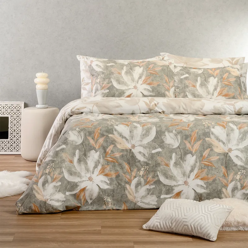 Σεντόνια Διπλά (Σετ) 150X200+32 Melinen Casual Giulia Grey Με Λάστιχο (150x200+32)