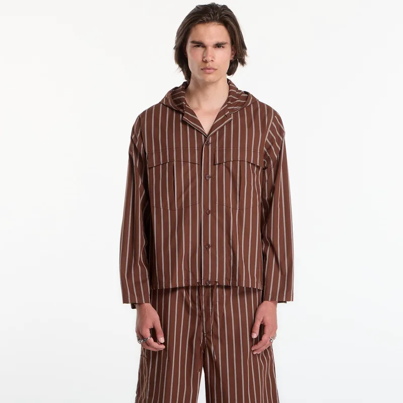 Πουκάμισο Études Studio Hooded Shirt Striped Dark Brown 50