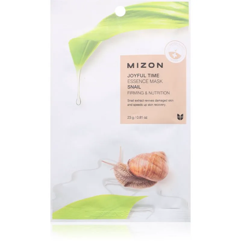 Mizon Joyful Time Snail υφασμάτινη μάσκα θρέψης με ανθεκτικά αποτελέσματα 23 γρ