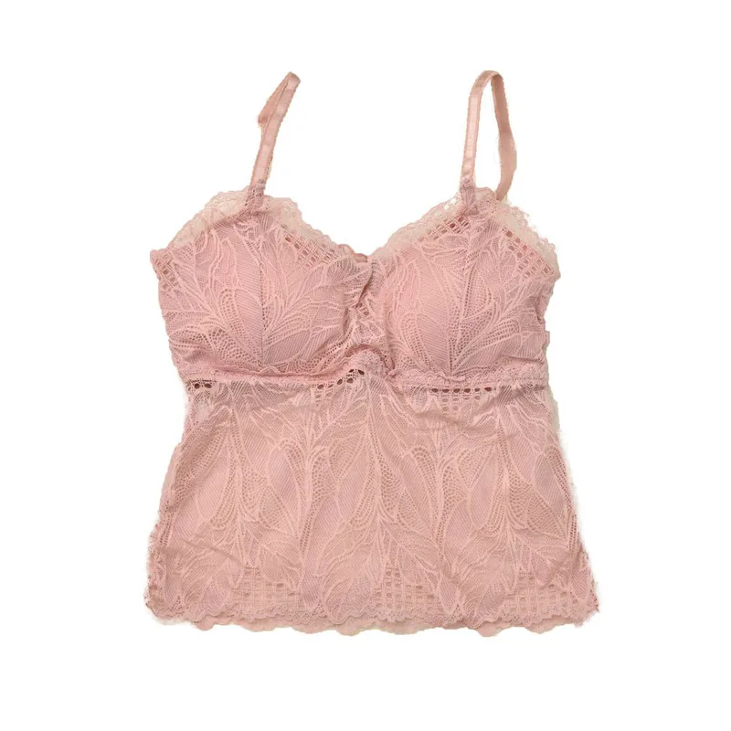 Γυναικείο bralette με δαντέλα Απαλό Ροζ 17960