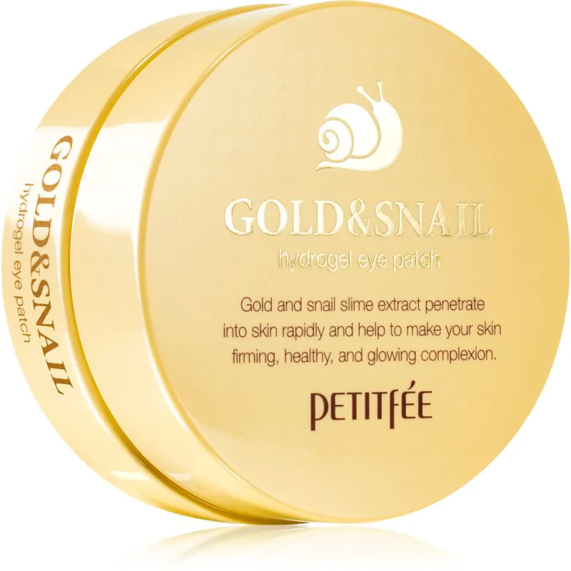Petitfée Χρυσό & Snail μάσκα υδρογέλης για γύρω από τα μάτια με εκχύλισμα σαλιγκαριών 60 τμχ