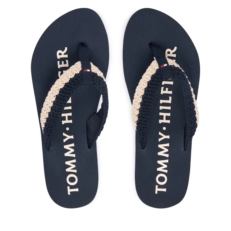 Σαγιονάρες Tommy Hilfiger Crochet Summer FW0FW09417 Σκούρο μπλε