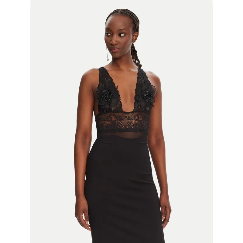 Elisabetta Franchi κορμάκι BO03452E2 110 Μαύρο Regular Fit