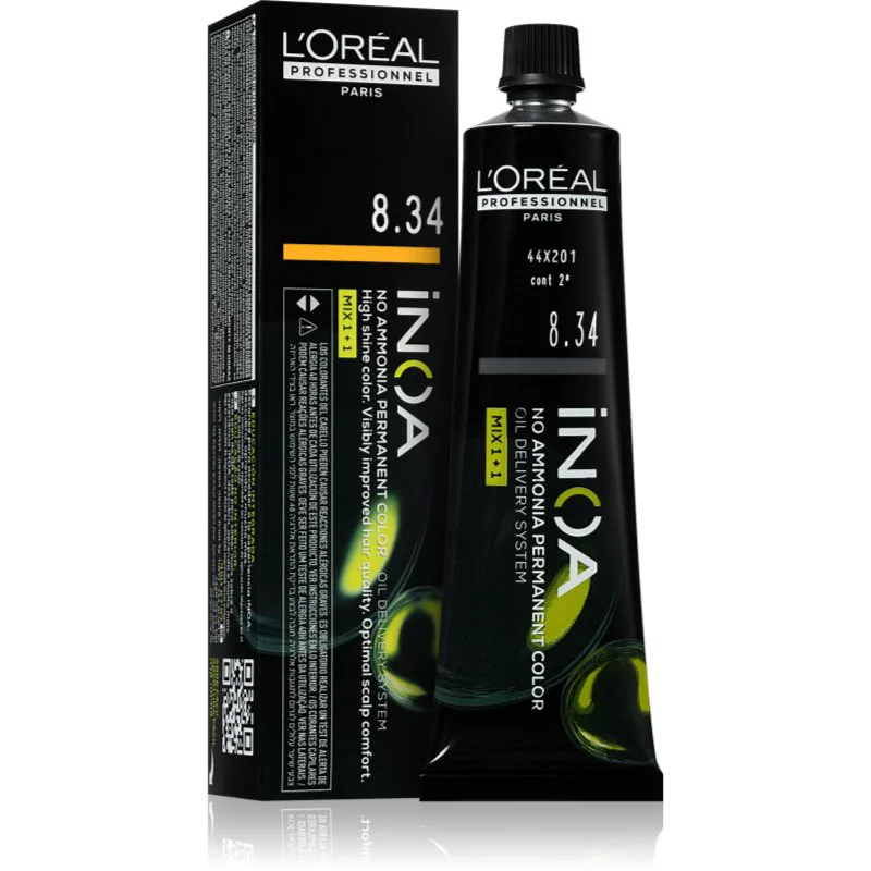 L’Oréal Professionnel Inoa μόνιμη βαφή μαλλιών χωρίς αμμωνία απόχρωση 8.34 60 ml
