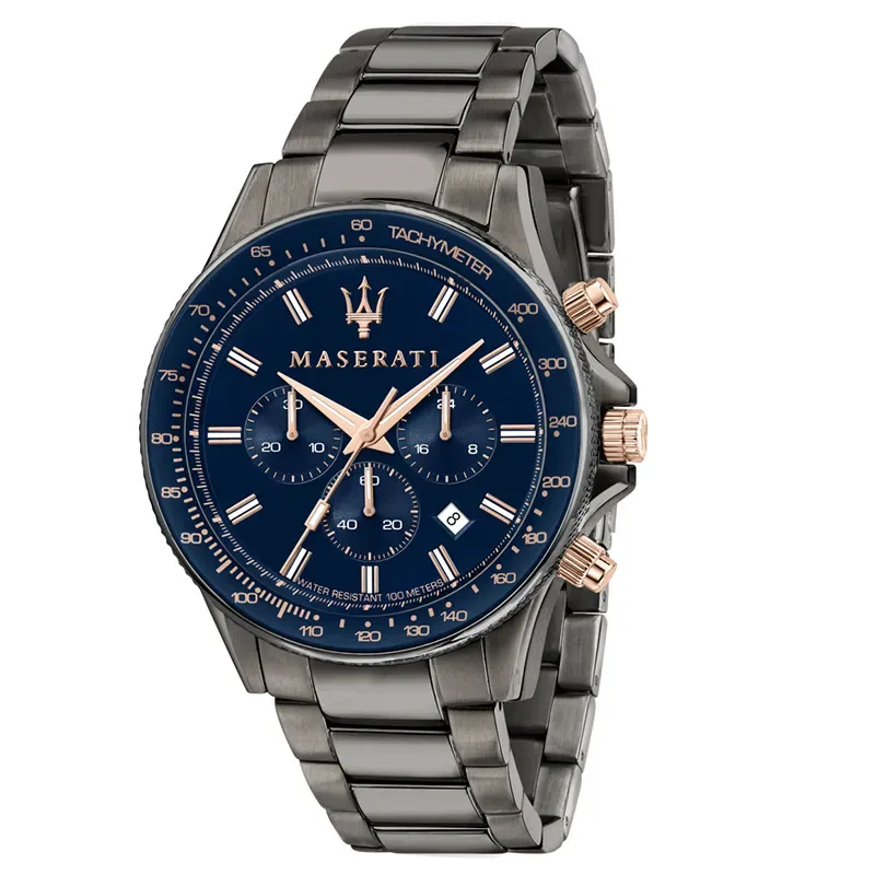 Maserati Sfida Chronograph Grey Stainless Steel Bracelet R8873640001 R8873640001 Ατσάλι