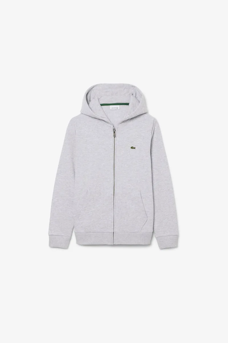 Lacoste παιδική ζακέτα φούτερ με κουκούλα και κεντημένο λογότυπο Classic Fit - SJ0936 Γκρι