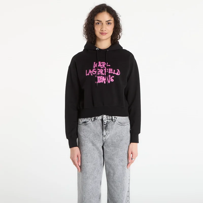 Φούτερ Karl Lagerfeld Jeans Reg Graffiti Hoodie Black L