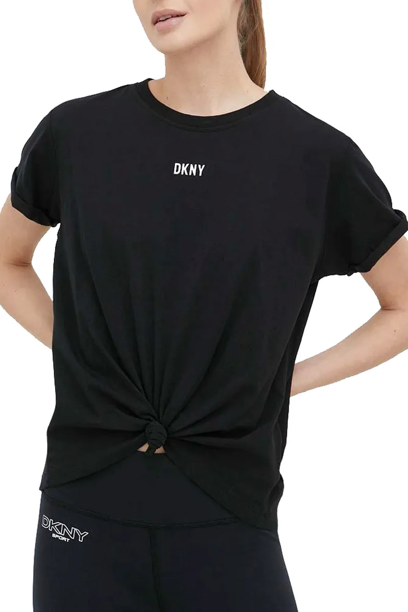 Μπλούζα Κοντομάνικη DKNY Sport Logo Με Κόμπο DP1T8521-BLK Γυναικείο