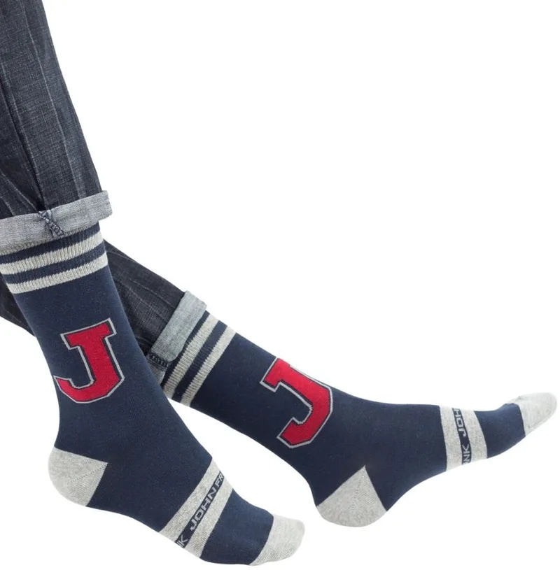 Ανδρικές Casual κάλτσες J Βαμβακερές John Frank 23348 Σκούρο Μπλέ