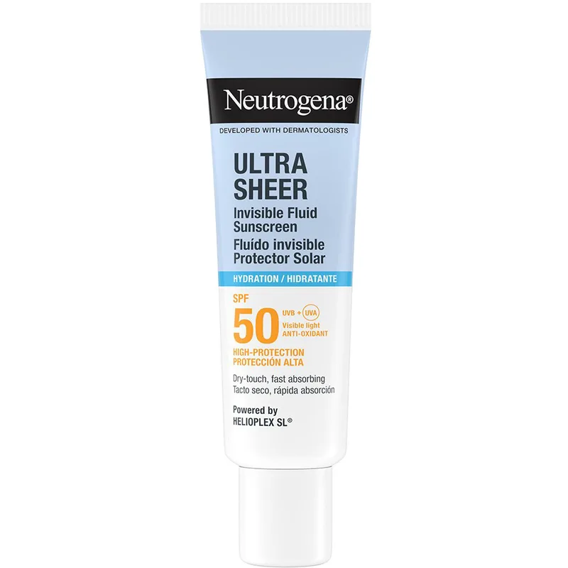 Neutrogena Ultra Sheer Hydration Sunscreen Invisible Spf50 Fluid Αντηλιακό Προσώπου Λεπτόρρευστης Υφής Υψηλής Προστασίας & 24ωρης Ενυδάτωσης για Κανονική Επιδερμίδα 50ml