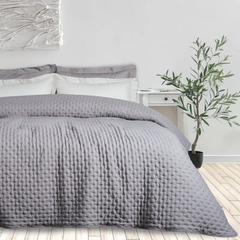 Κουβερλί Microfiber King 240x250εκ. Happy 9630 Grey Das Home (Ύφασμα: Microfiber, Χρώμα: Γκρι, Μέγεθος: King Size) - Das Home - 402080309630