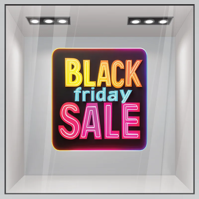 Αυτοκολλητο Εκπτωσεων BLACK FRIDAY NEON BOX