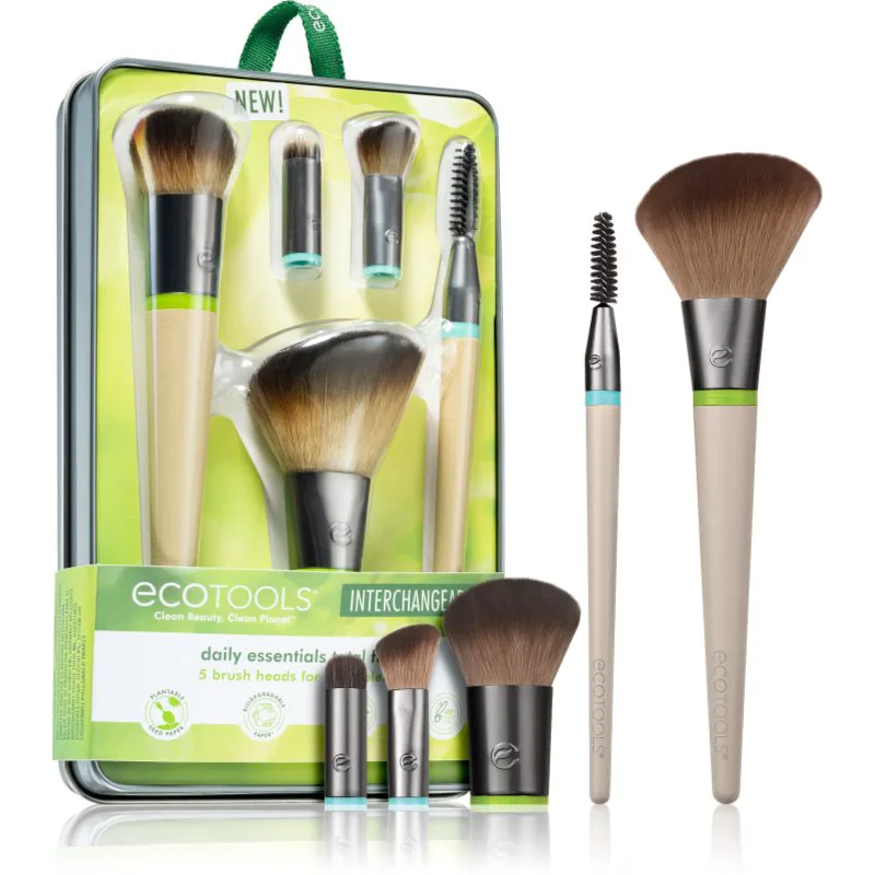 EcoTools Interchangeables™ Daily Essentials σετ με πινέλα με θήκη 5 τμχ