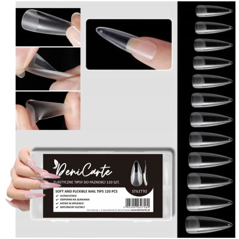 Deni Carte Flexible Stiletto Tips - Flexible Tips, 120 pcs