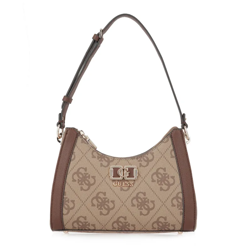 GUESS KARNILLA LOGO SHOULDER BAG ΤΣΑΝΤΑ ΓΥΝΑΙΚΕΙΟ HWOS9901180 LATTE LOGO/BROWN