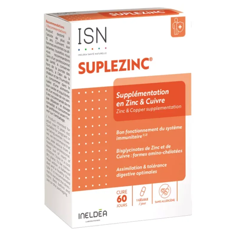Ineldea Santé Naturelle Suplezinc x60 capsules