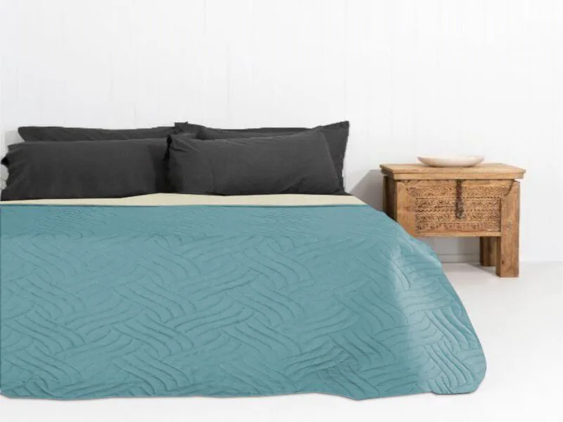 Κουβερλί Υπέρδιπλο Microfiber Διπλής Όψης Γαρύφαλλο 220x240 - Μπεζ