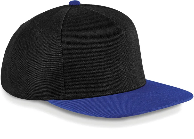 Καπέλο Flat Peak B660 Beechfield Black/Bright Royal