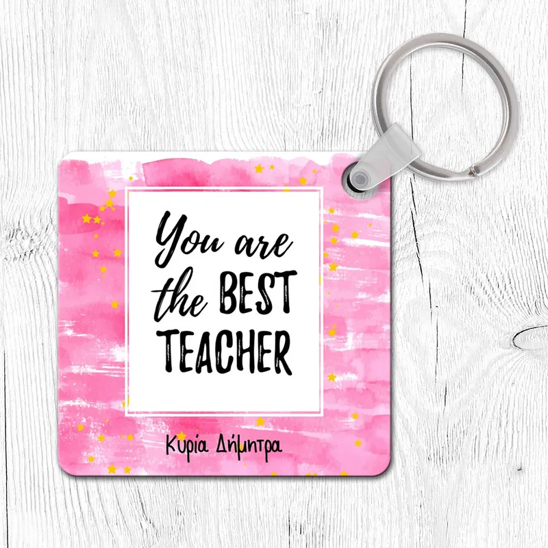 Ροζ Teacher - Μπρελόκ - Καρδιά