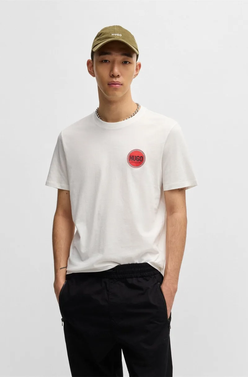 Hugo Ανδρικό T-shirt Βαμβακερό με Logo Regular Fit