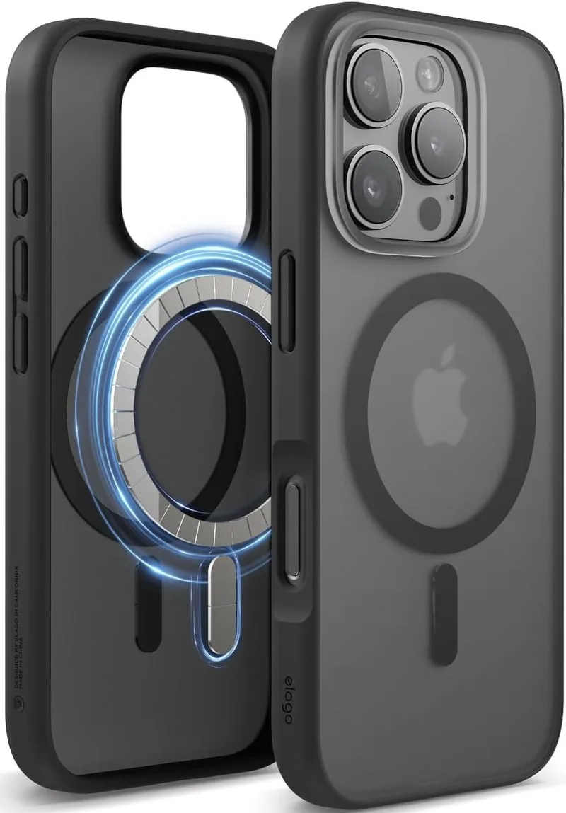 Θήκη iPhone 16 Pro Elago Magnetic Hybrid Ημιδιάφανη Σκληρή με MagSafe - Soft Feeling Dark Gray / Black (ES16MSHB63PRO-SFDGBK)