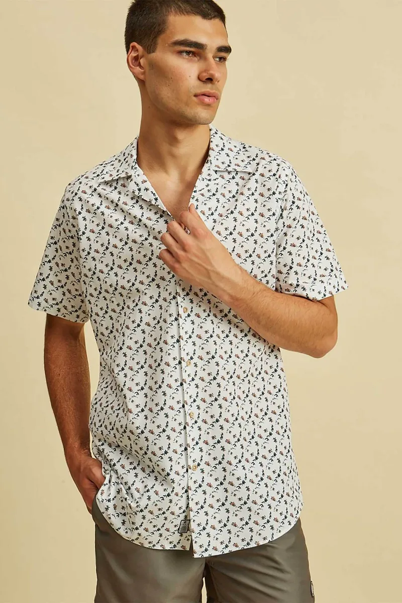 DORS ανδρικό πουκάμισο με all-over print Regular Fit - 1038033.C01 Λευκό