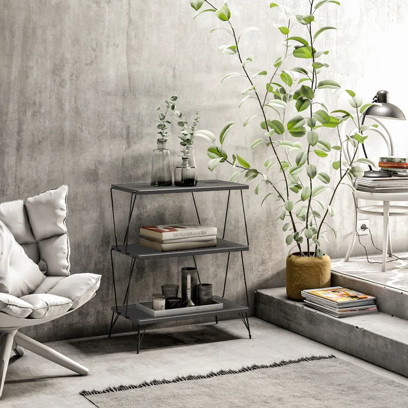 Βοηθητικό Τραπέζι Lazandos - Anthracite 854Kln4319 (46x76x30)