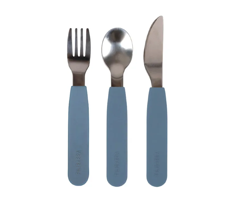 Filibabba Silicone Cutlery Set - Powder Blue