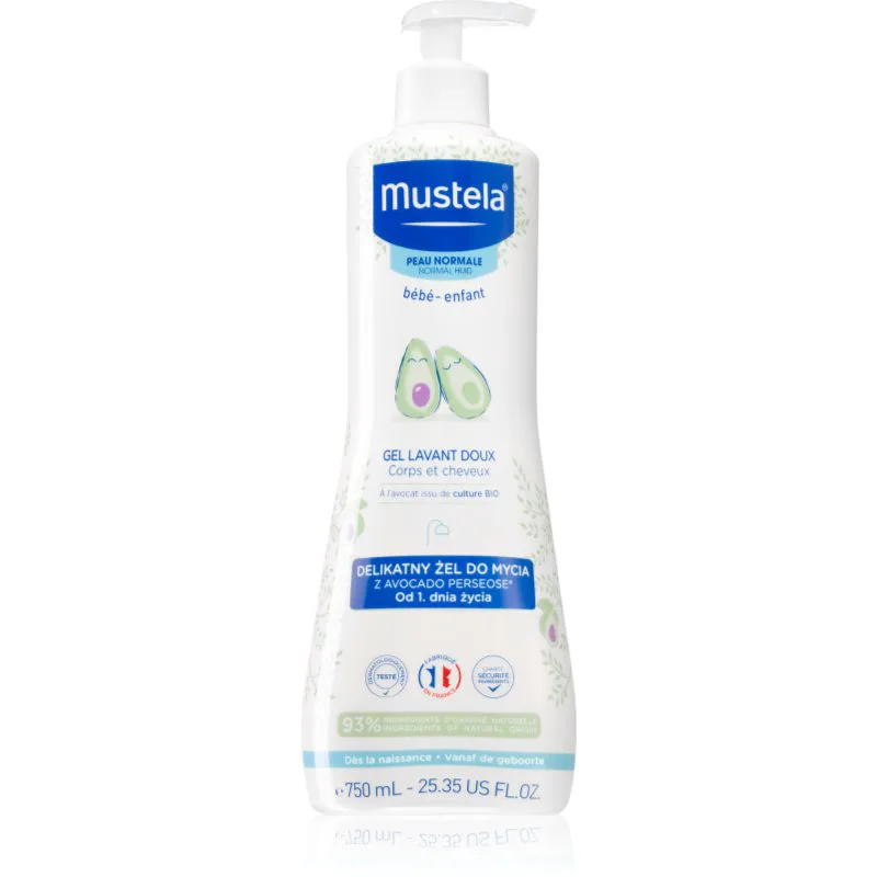 Mustela Bébé Bain τζελ καθαρισμου για σώμα και μαλλιά για παιδιά 750 ml