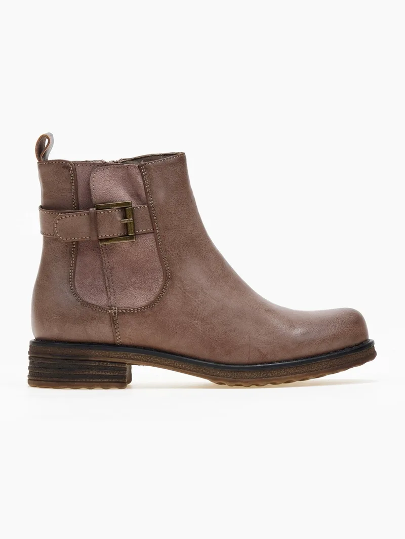 Super Mode Ankle Boots Suede Detail - 5622 - Taupe