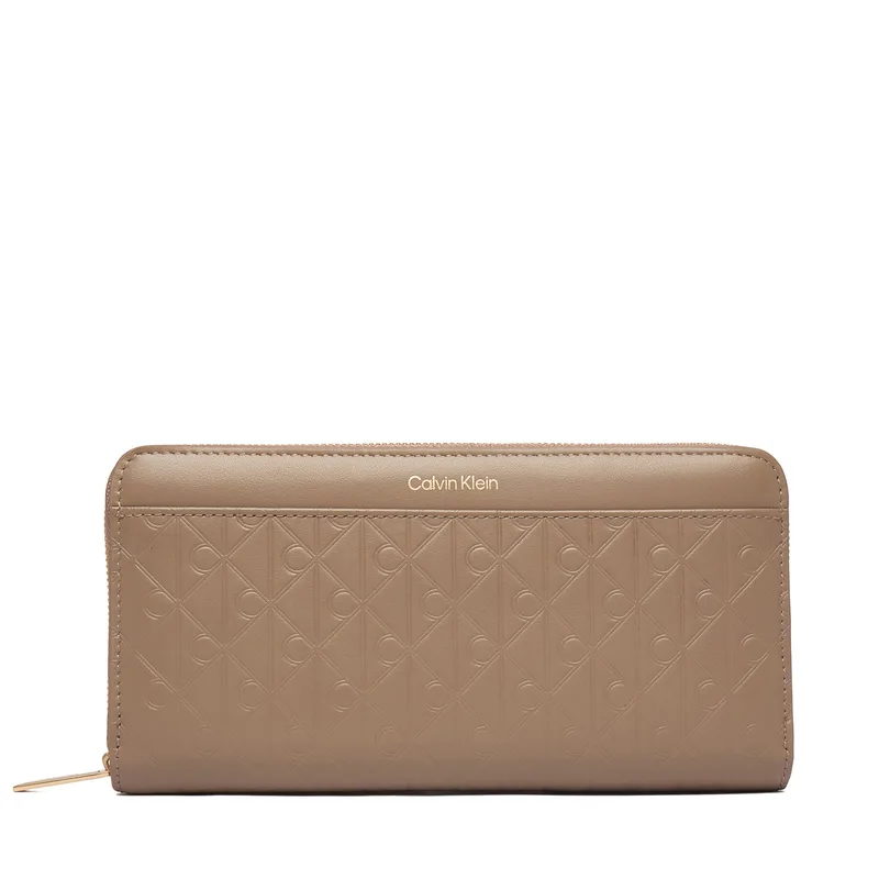 Πορτοφόλι Calvin Klein Emblem Aop Embossed Long Wallet LV04F1097G Μπεζ