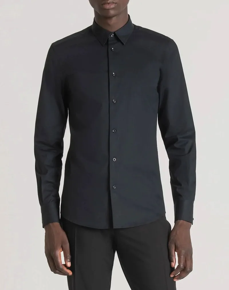 ANTONY MORATO MMSL00628FA440052 MIN OF 6 SHIRT NAPOLI SLIM FIT IN SOFT TOUCH JACQUARD COTTON ΠΟΥΚΑΜΙΣΟ ΑΝΔΡΙΚΟ SL00628FA440052-9000 Black