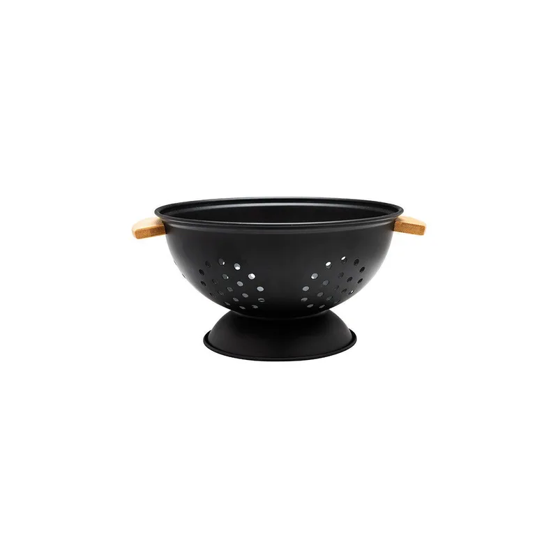 Estia Σουρωτήρι Ζυμαρικών Bamboo Essentials Μεταλλικό Με Λαβές 24X24X13.7Cm Μαύρο