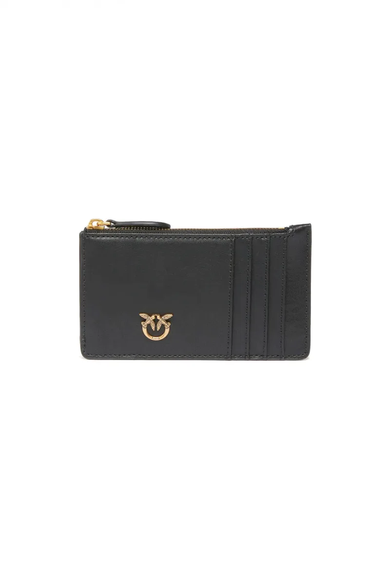 PINKO ΠΟΡΤΟΦΟΛI AIRONE CARDHOLDER VITELLO SETTA ΜΑΥΡΟ