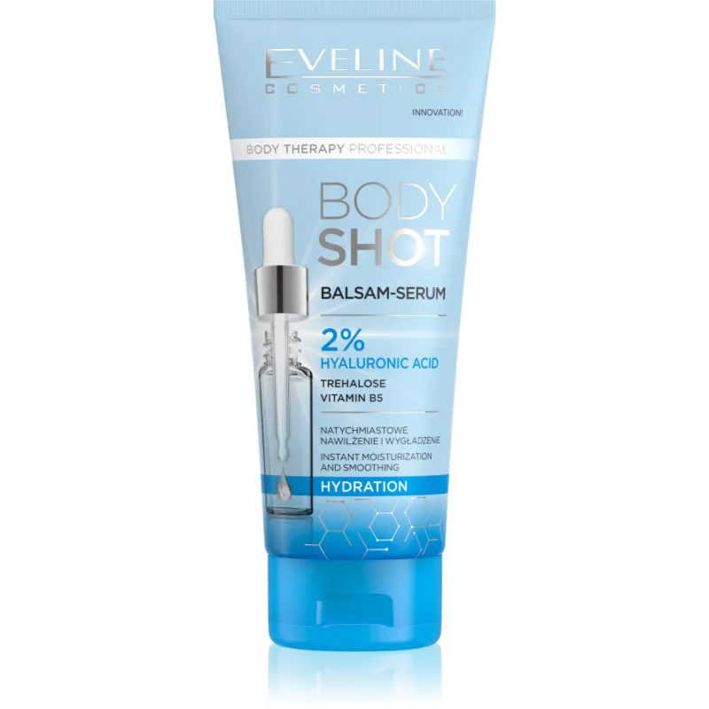 Eveline Cosmetics Body Shot 2% Hyaluronic Acid βαθιά ενυδατικό βάλσαμο για ξηρό δέρμα 200 ml
