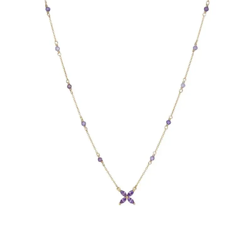 Χρυσό κολιέ με λουλούδι Κ14 Nephrite 046259 046259 Χρυσός 14 Καράτια