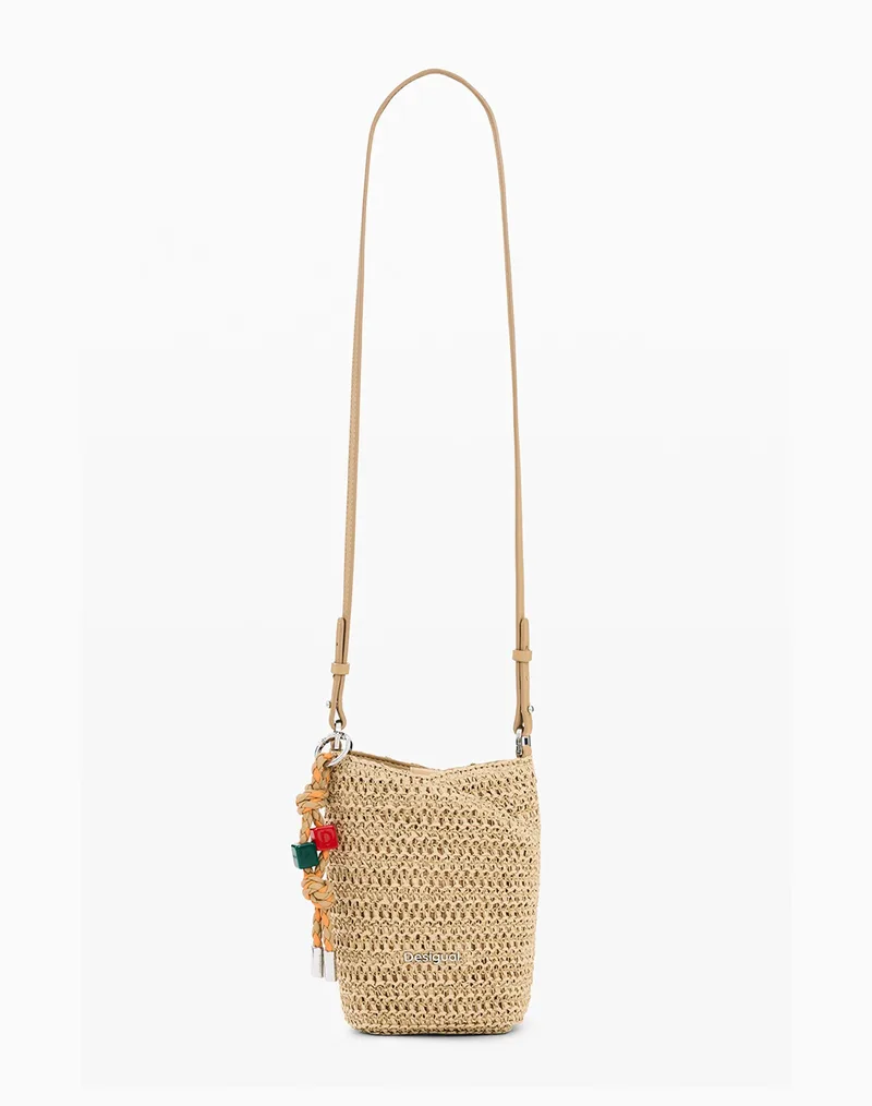 DESIGUAL MONE_HALF LOGO RAFFIA H ΠΟΡΤΟΦΟΛΙ ΓΥΝΑΙΚΕΙΟ 26SAYO02-1014 Biege