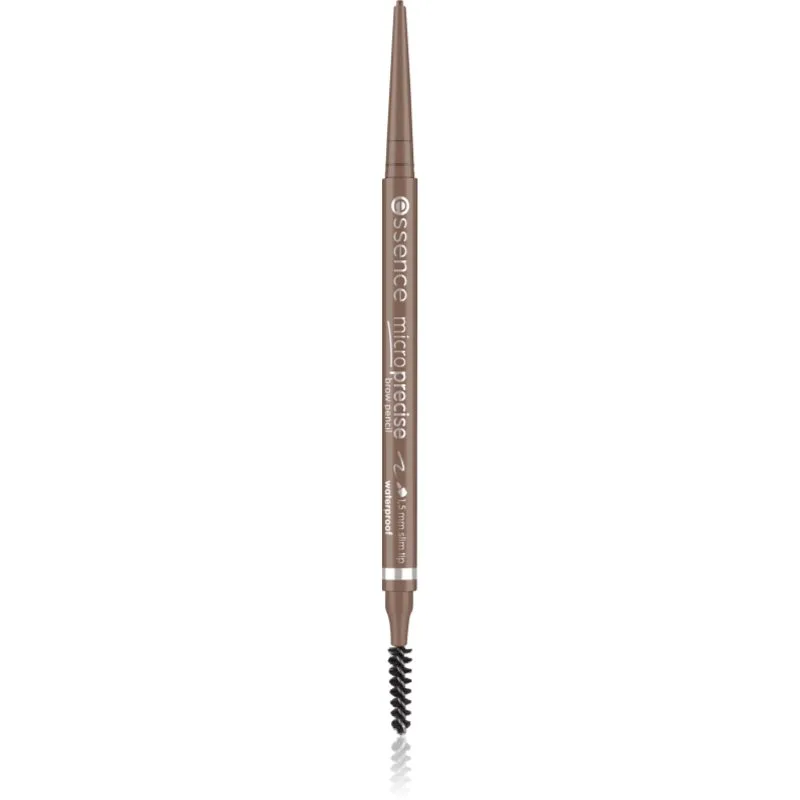 essence Micro Precise αδιάβροχο μολύβι για τα φρύδια με βούρτσα απόχρωση 02 Taupe 0.05 γρ