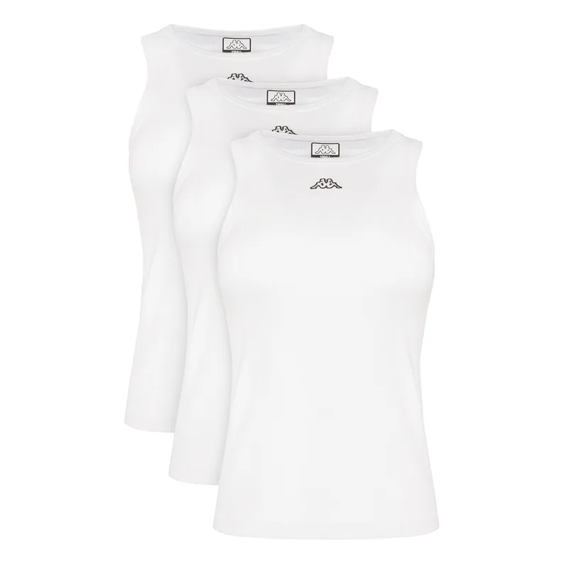 Kappa Σετ τοπ Logo Myrta 38277KW Λευκό Regular Fit