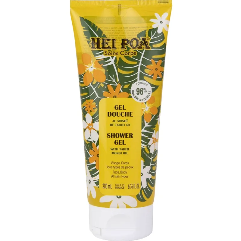 Hei Poa Shower Gel with Tahiti Monoi Oil Αφρόλουτρο για Πρόσωπο & Σώμα με Άρωμα Monoi 200ml