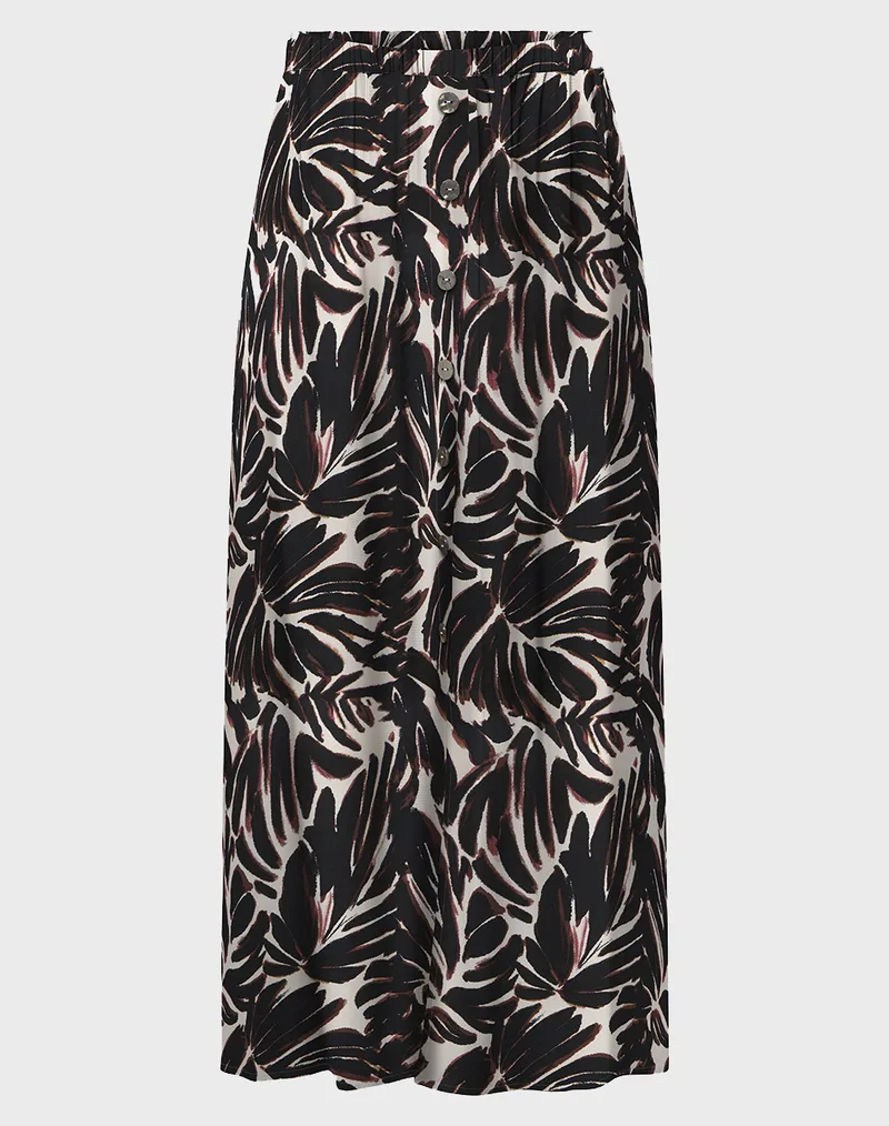 ONLY ONLNOVA LIFE VIS BUTTON SKIRT WVN 15222223-Black719 Monstera Multi